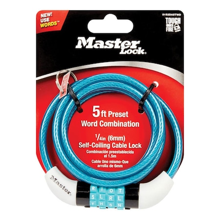 Master Lock 8152DASTWD 5 ft. Bike Cable Word Lock MA12014